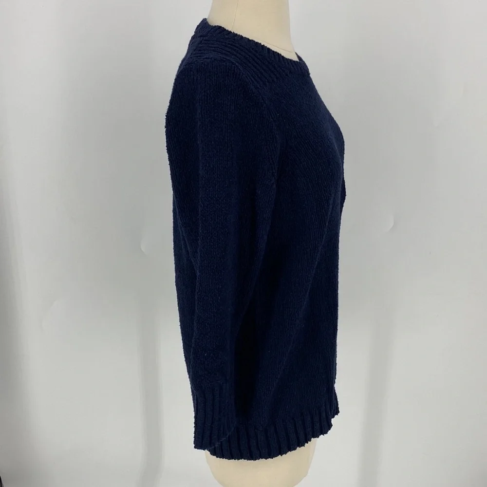 J. Crew Crochet Crew Ribbed Neckline Long Sleeve Sweater